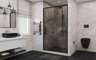 Душевая дверь в нишу AvaCan FB 120-140 чёрный